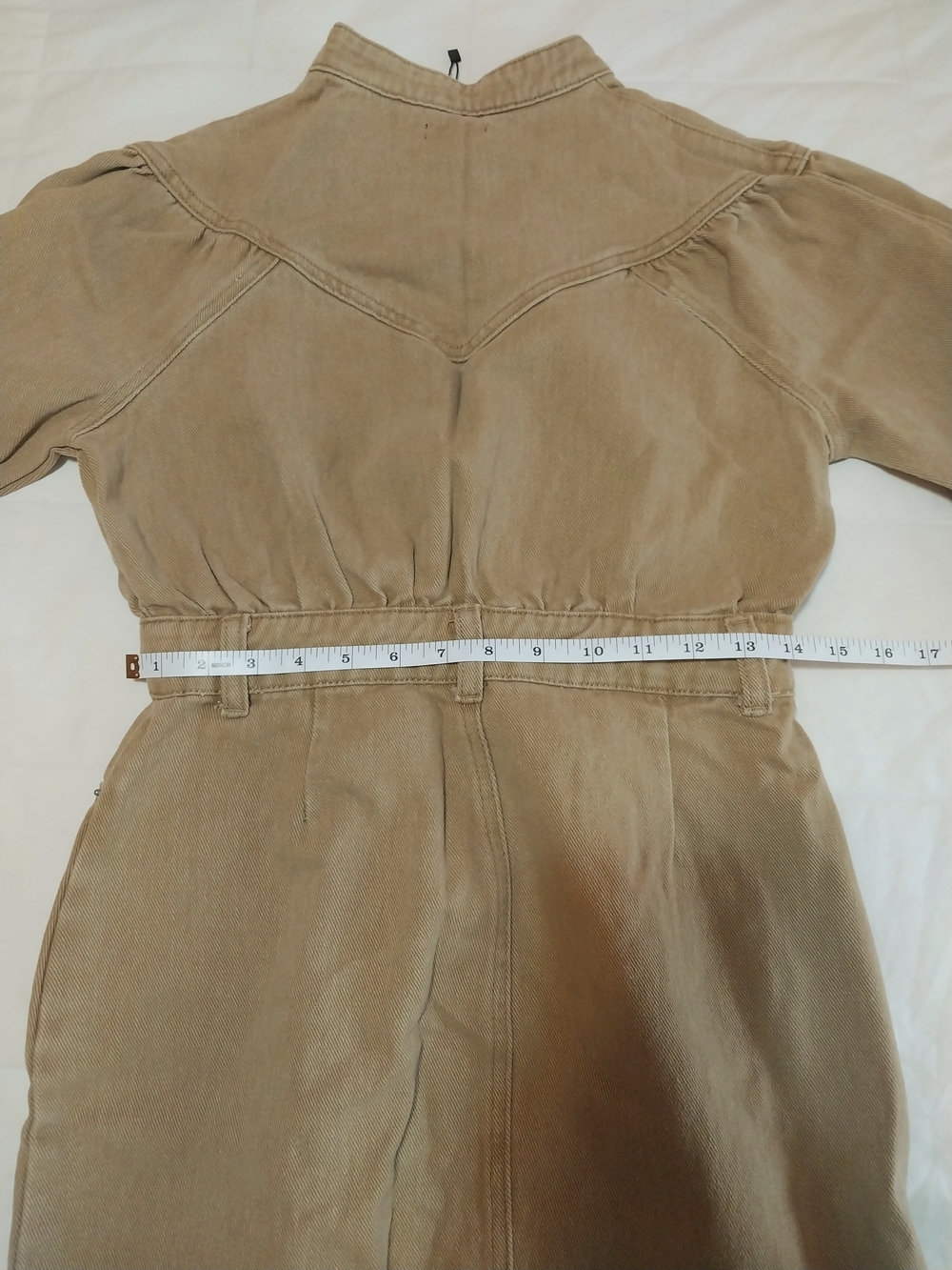 Nasty Gal Olive Green Button-Front Utility Jumpsuit Dress - Picture 5 of 7